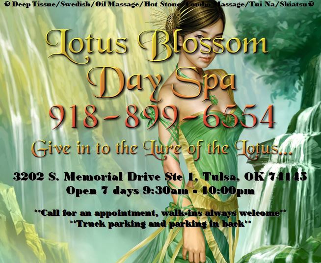 Beautiful Chinese ladies, give the best massage in Tulsa at the Lotus Blossom Day Spa Asian Massage Tulsa best, the most Relaxing Chinese Massage, real AMP